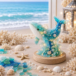 3D DIY Sea Glass Art Kit with LED Lights, Christmas Tree, Highland Cattle, Sea Turtle, Whale, Octopus, Dachshund, Little Gnome, Penguin, Snowman, Conch