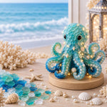 3D DIY Sea Glass Art Kit with LED Lights, Christmas Tree, Highland Cattle, Sea Turtle, Whale, Octopus, Dachshund, Little Gnome, Penguin, Snowman, Conch