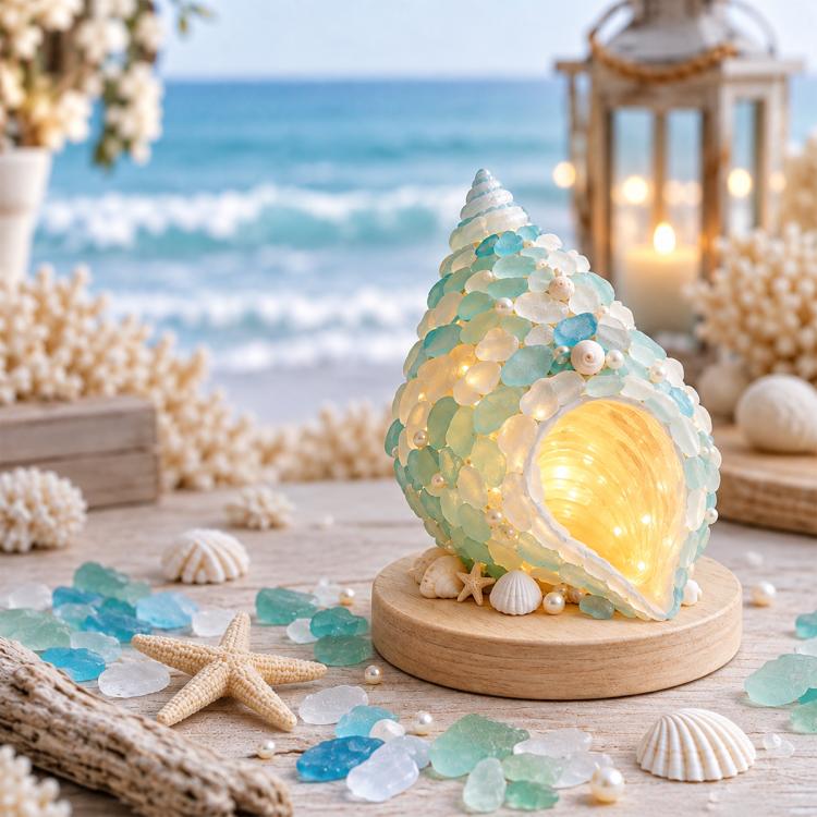 3D DIY Sea Glass Art Kit with LED Lights, Christmas Tree, Highland Cattle, Sea Turtle, Whale, Octopus, Dachshund, Little Gnome, Penguin, Snowman, Conch