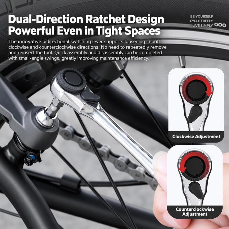 WEST BIKING Bicycle Repair Tool Ratchet Wrench Screwdriver Combo Kit for Mountain & Road Bikes, Ratchet Wrench Kit