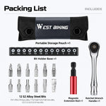 WEST BIKING Bicycle Repair Tool Ratchet Wrench Screwdriver Combo Kit for Mountain & Road Bikes, Ratchet Wrench Kit