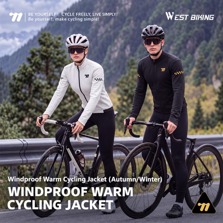 WEST BIKING Winter Fleece Thermal Cycling Jersey Set Long Sleeve for Unisex, M, L, XL, XXL, XXXL