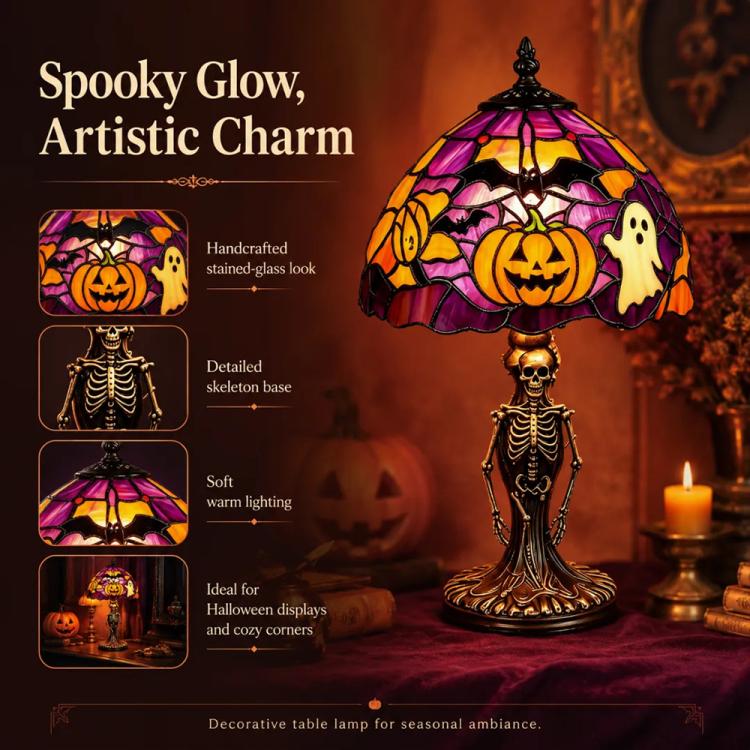 Halloween Stained Glass Lamp