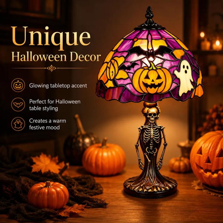 Halloween Stained Glass Lamp