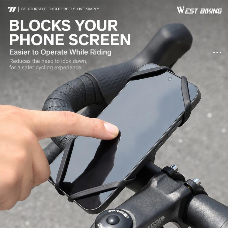 WEST BIKING Silicone Bike Phone Holder Anti-Slip Shockproof Navigation Mount