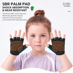 WEST BIKING 1 Pair Kids Half Finger Bicycle Gloves Breathable Wear-resistant Anti-slip Outdoor Cycling Gear, S, M, L