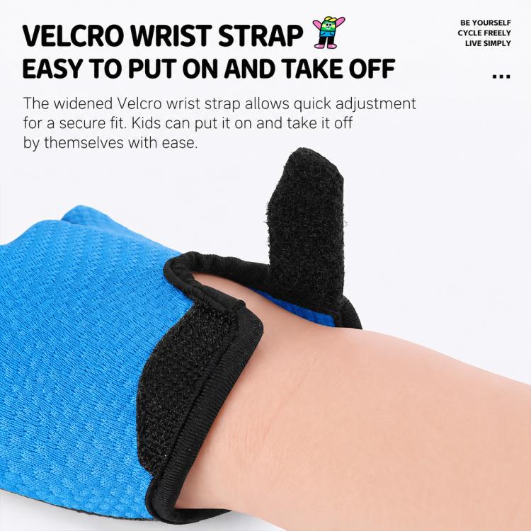 WEST BIKING 1 Pair Kids Half Finger Bicycle Gloves Breathable Wear-resistant Anti-slip Outdoor Cycling Gear, S, M, L
