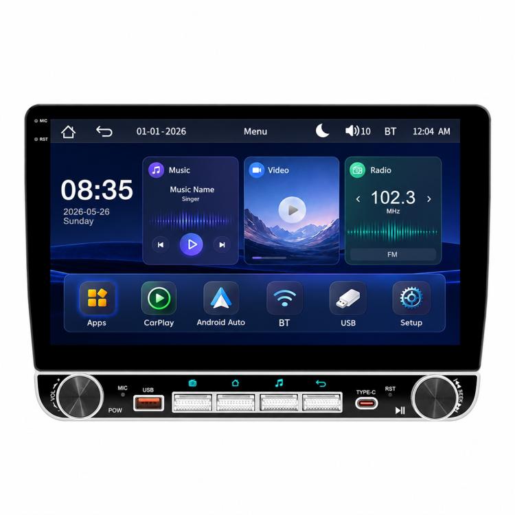 10.1 inch IPS Double-DIN Car MP5 Player Wireless CarPlay/Android Auto Bluetooth HD Display