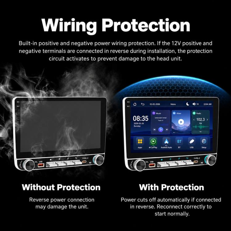 10.1 inch IPS Double-DIN Car MP5 Player Wireless CarPlay/Android Auto Bluetooth HD Display
