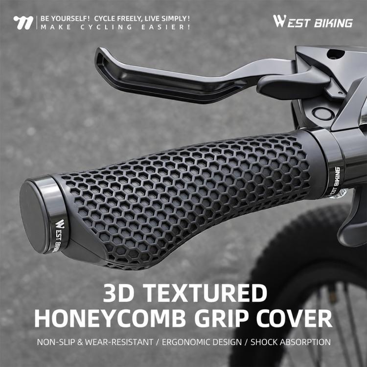 WEST BIKING 1 Pair Honeycomb Palm Rest Anti-slip Shock Absorbing MTB Handlebar Grips