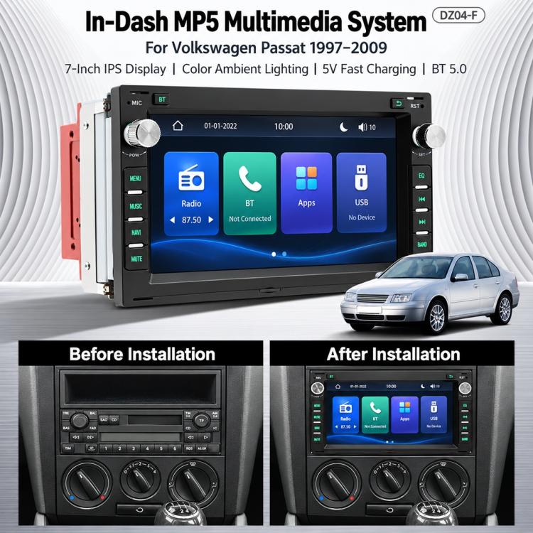 7 inch Car MP5 Player CarPlay & Android Auto Smart Bluetooth Display for Volkswagen Passat Lingyu 1997-2009