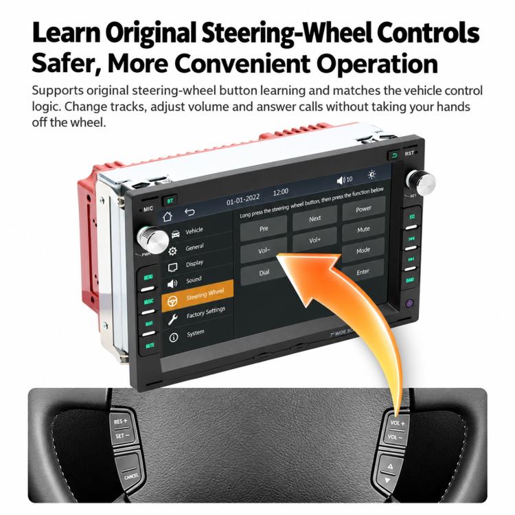7 inch Car MP5 Player CarPlay & Android Auto Smart Bluetooth Display for Volkswagen Passat Lingyu 1997-2009