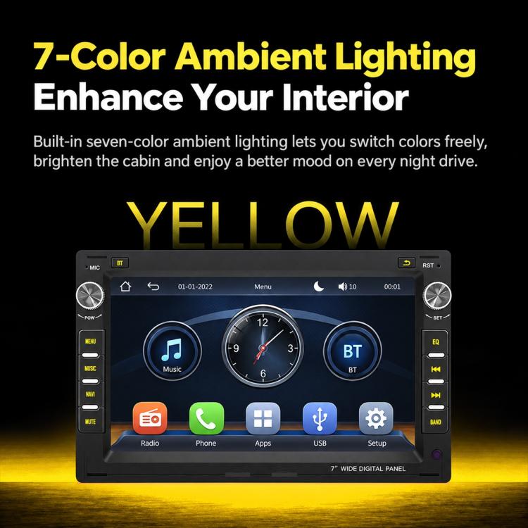 7 inch Car MP5 Player CarPlay & Android Auto Smart Bluetooth Display for Volkswagen Passat Lingyu 1997-2009