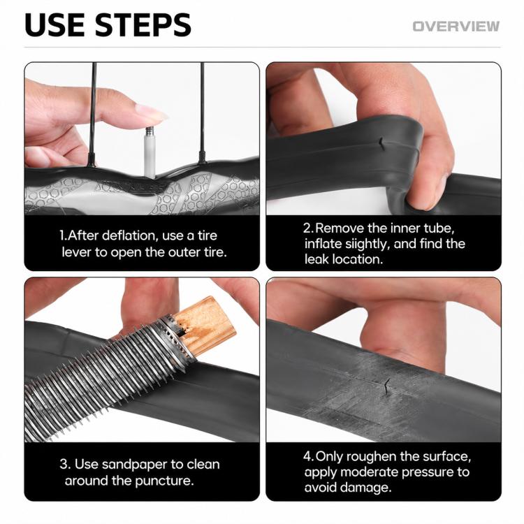 WEST BIKING Bike Tire Repair Kit Fast Puncture Patch Tool Bag, Glue-Free, Tire Repair Kit