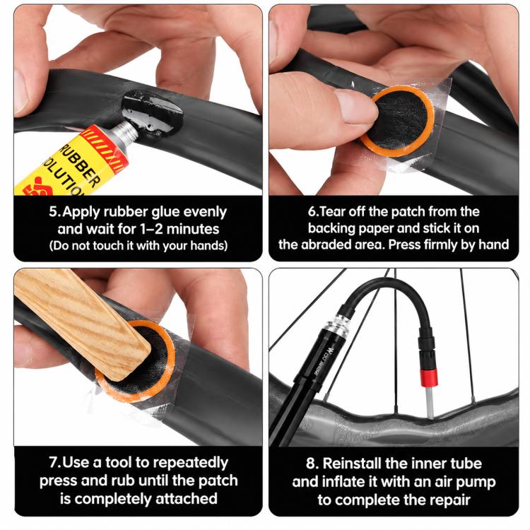 WEST BIKING Bike Tire Repair Kit Fast Puncture Patch Tool Bag, Glue-Free, Tire Repair Kit