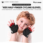 WEST BIKING 1 Pair Kids Half Finger Cycling Gloves Outdoor Sports Protective Gear, S, M, L