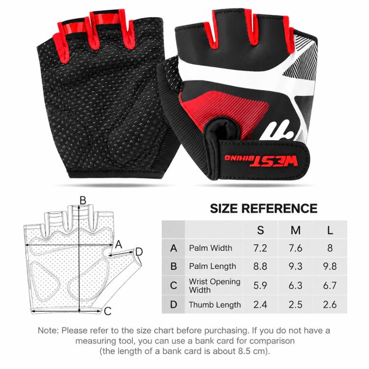 WEST BIKING 1 Pair Kids Half Finger Cycling Gloves Outdoor Sports Protective Gear, S, M, L