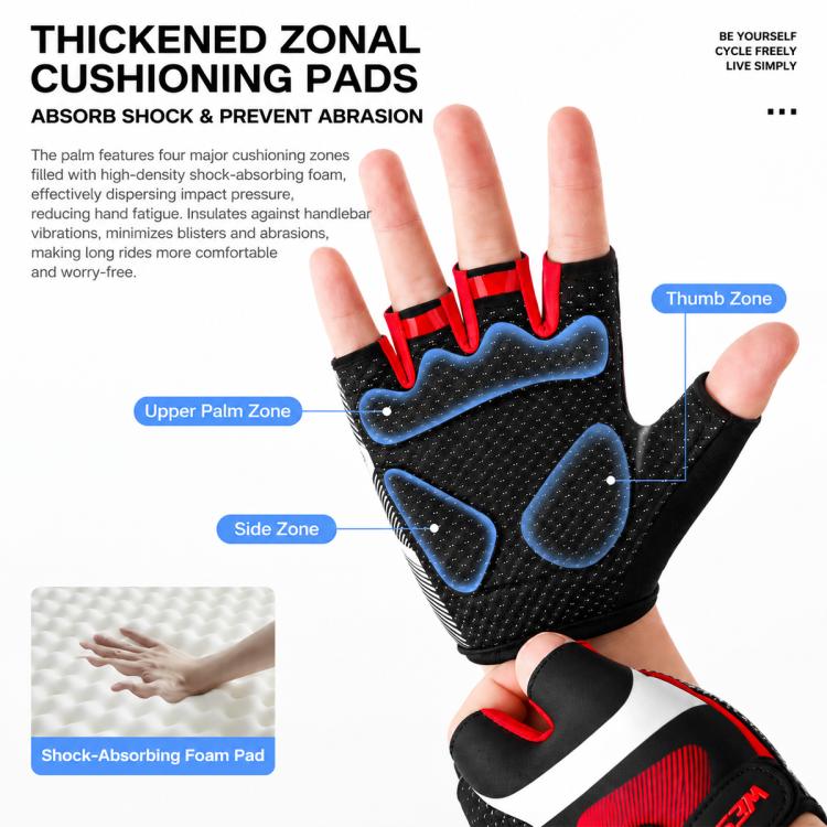 WEST BIKING 1 Pair Kids Half Finger Cycling Gloves Outdoor Sports Protective Gear, S, M, L