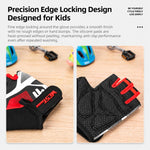 WEST BIKING 1 Pair Kids Half Finger Cycling Gloves Outdoor Sports Protective Gear, S, M, L
