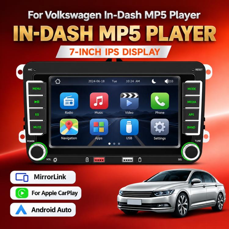 Car MP5 Player Phone Connectivity Bluetooth Reversing Camera for Volkswagen, F9070W 7 inch