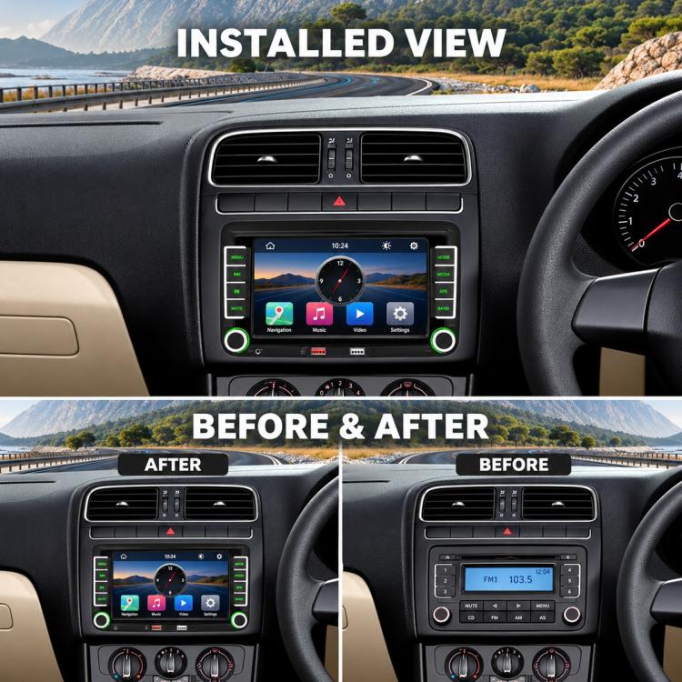 Car MP5 Player Phone Connectivity Bluetooth Reversing Camera for Volkswagen, F9071W 7 inch