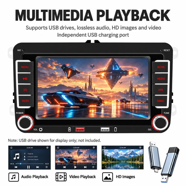 Car MP5 Player Phone Connectivity Bluetooth Reversing Camera for Volkswagen, F9080W 8 inch