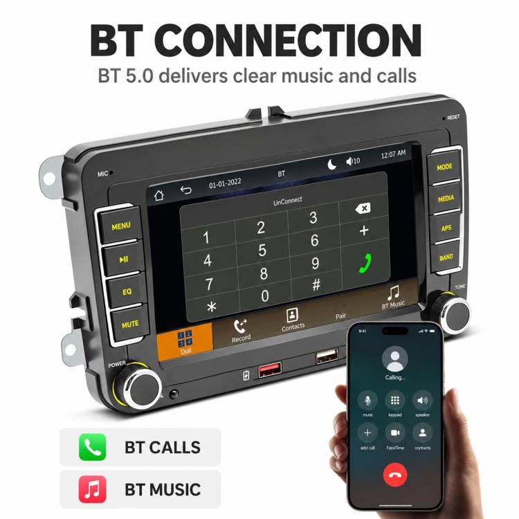Car MP5 Player Phone Connectivity Bluetooth Reversing Camera for Volkswagen, F9080W 8 inch