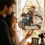 Acrylic Skeleton New lyweds Riding Motorcycle Wall Ornament, 10cm, 15cm, 20cm, 30cm