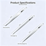 JCID SW Series Non-magnetic Stainless Steel Flying Wire Alloy Tweezers, SW-01 / 2D, SW-02 / 2D, SW-03 / 3D