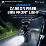 WEST BIKING Under Mount Carbon Fiber Bike Front Light Cycling Headlight
