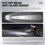 WEST BIKING Under Mount Carbon Fiber Bike Front Light Cycling Headlight