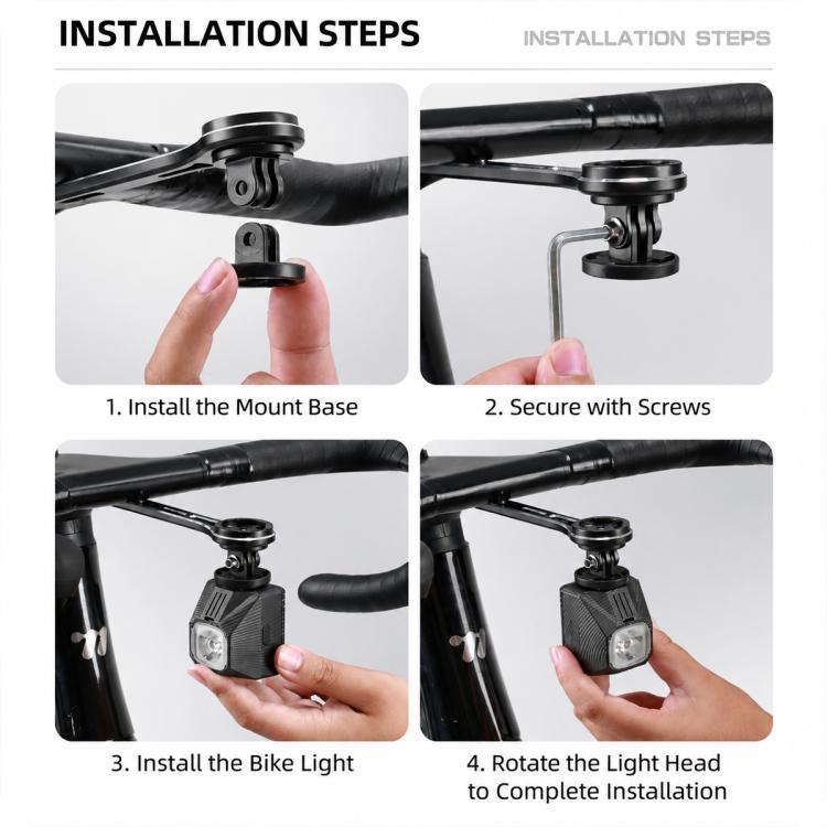 WEST BIKING Under Mount Carbon Fiber Bike Front Light Cycling Headlight