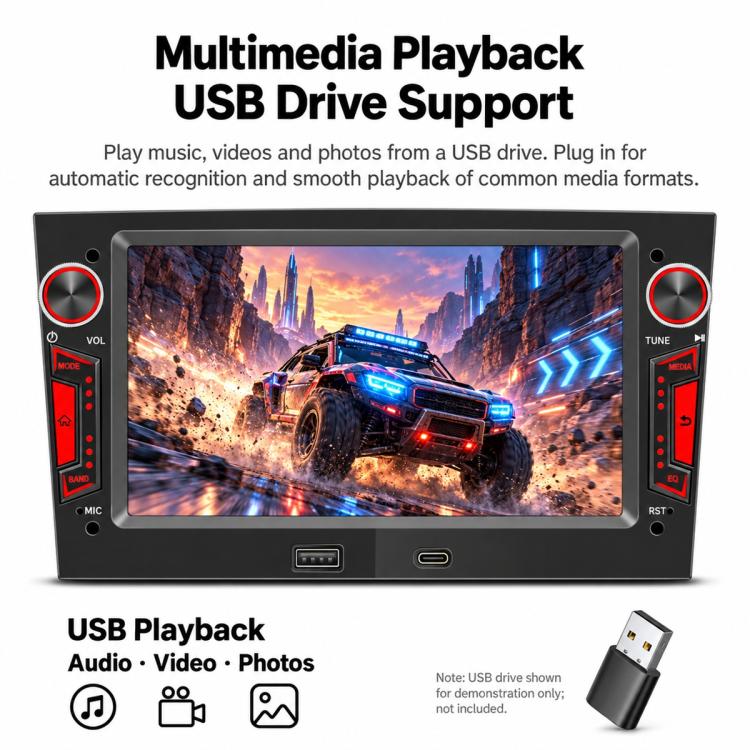 7 inch Car MP5 Player Phone Connectivity Bluetooth Reversing Camera with USB for OPEL, with USB for OPEL