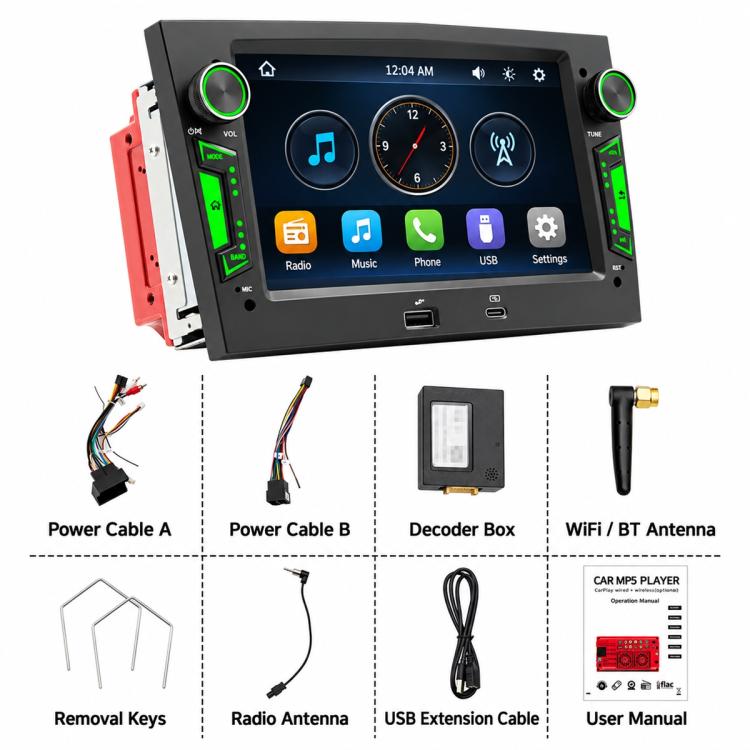 7 inch Car MP5 Player Phone Connectivity Bluetooth Reversing Camera with USB for OPEL, with USB for OPEL