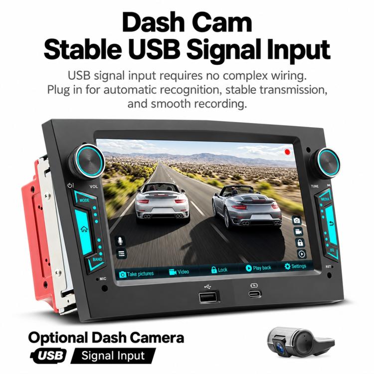 7 inch Car MP5 Player Phone Connectivity Bluetooth Reversing Camera with USB for OPEL, with USB for OPEL