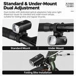 WEST BIKING 1300LM High Bright Mountain & Road Bikes Headlight for Night Riding, Under-Mount, Front-Mount
