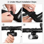 WEST BIKING 1300LM High Bright Mountain & Road Bikes Headlight for Night Riding, Under-Mount, Front-Mount