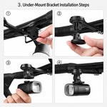WEST BIKING 1300LM High Bright Mountain & Road Bikes Headlight for Night Riding, Under-Mount, Front-Mount