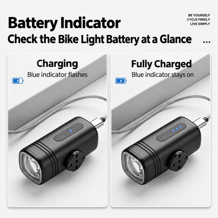 WEST BIKING 1300LM High Bright Mountain & Road Bikes Headlight for Night Riding, Under-Mount, Front-Mount