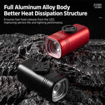 WEST BIKING 1300LM High Bright Mountain & Road Bikes Headlight for Night Riding, Under-Mount, Front-Mount