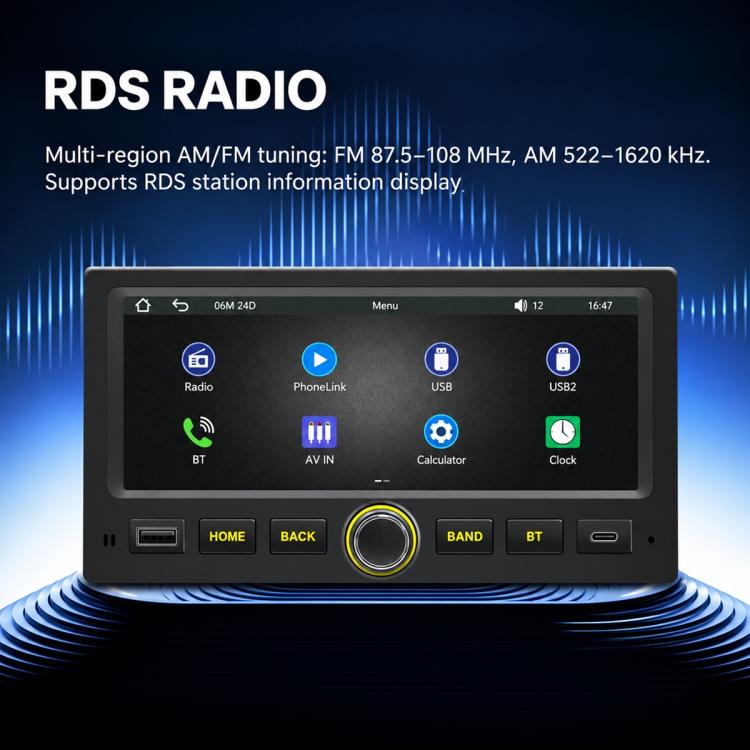 6.86 inch Car MP5 Player Wireless CarPlay/Android Auto Bluetooth HD Display for Ford F150 1998-2007, For Ford F150 1998-2007
