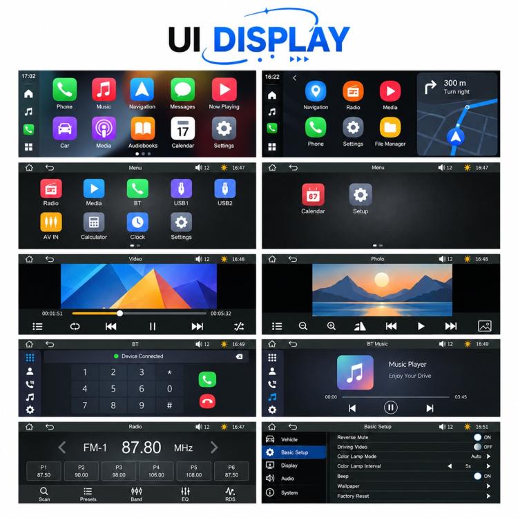 6.86 inch Car MP5 Player Wireless CarPlay/Android Auto Bluetooth HD Display for Ford F150 1998-2007, For Ford F150 1998-2007