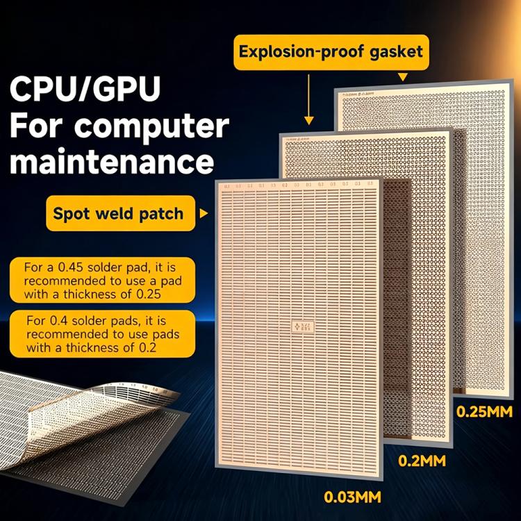 XZZ CPU / GPU Computer-Specific Spot Welding Pads, 0.2 to 0.4mm, 0.25 to 0.45mm, Spot Welding Pads