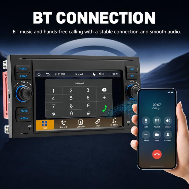 7 inch Car MP5 Player Wireless CarPlay/Android Auto Bluetooth HD Display for Ford Transit 2006–2011, For Ford Transit 2006–2011