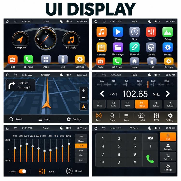7 inch Car MP5 Player Wireless CarPlay/Android Auto Bluetooth HD Display for Ford Focus, For Ford Focus