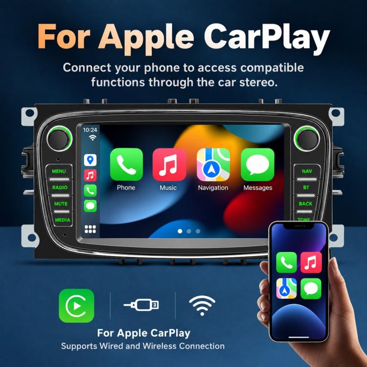 7 inch Car MP5 Player Wireless CarPlay/Android Auto Bluetooth HD Display for Ford Focus, For Ford Focus