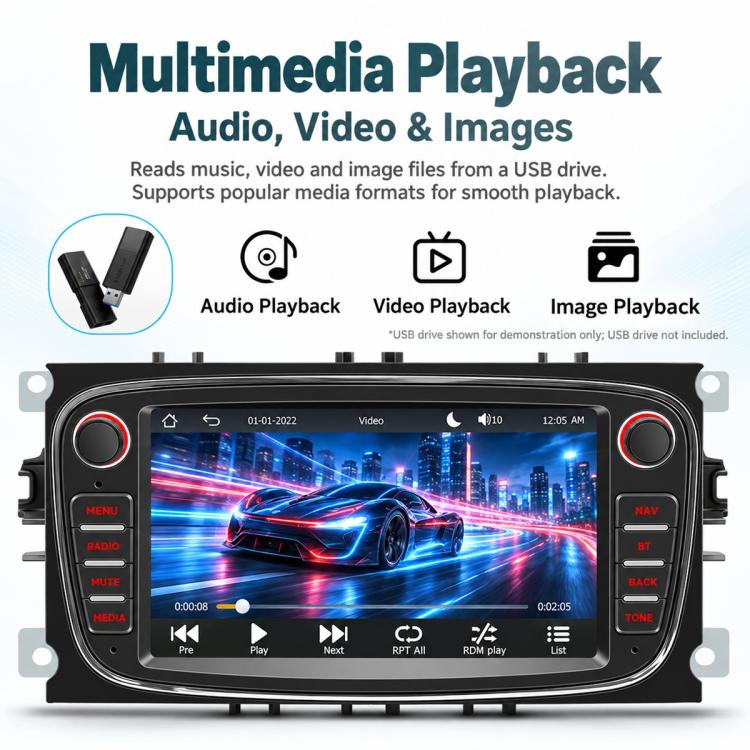 7 inch Car MP5 Player Wireless CarPlay/Android Auto Bluetooth HD Display for Ford Focus, For Ford Focus