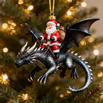 Santa Dragon Riders Ornament Collection, Red, Black, Blue, Green, Gold, White, 6 in 1 Color Mixed Set