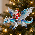 Santa Dragon Riders Ornament Collection, Red, Black, Blue, Green, Gold, White, 6 in 1 Color Mixed Set