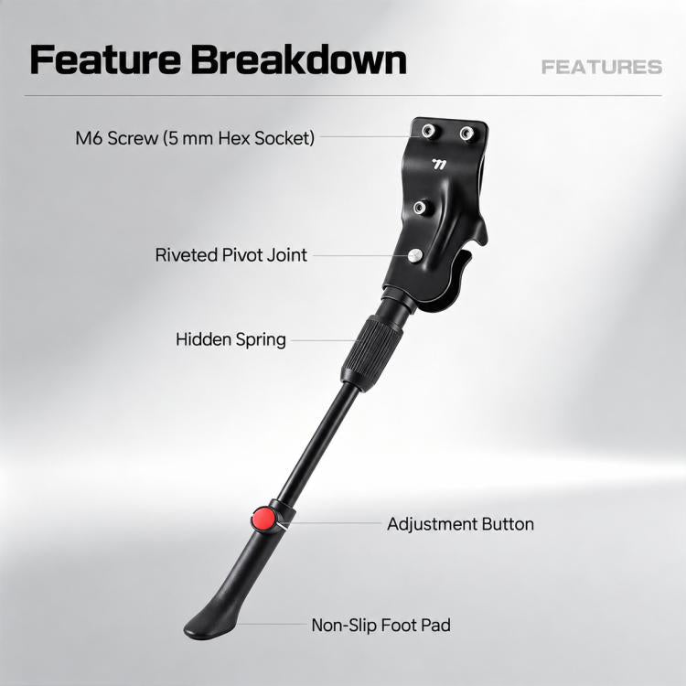WEST BIKING Bike Kickstand Portable Aluminum Alloy Bicycle Support Stand for MTB & Road Bike, YP0712048